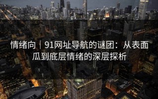 情绪向｜91网址导航的谜团：从表面瓜到底层情绪的深层探析