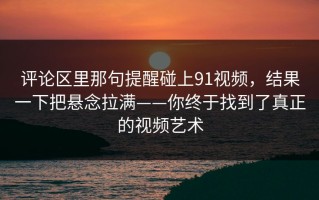 评论区里那句提醒碰上91视频，结果一下把悬念拉满——你终于找到了真正的视频艺术