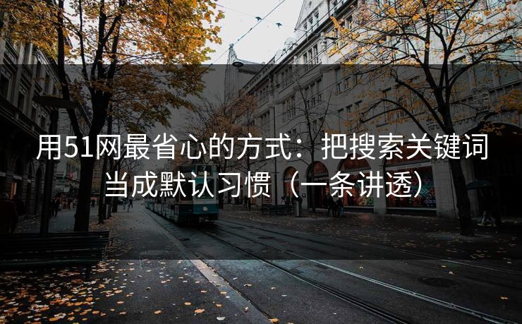用51网最省心的方式：把搜索关键词当成默认习惯（一条讲透）-第1张图片-麻豆传媒全球版导航